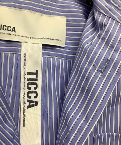 ticca（ティッカ）ticca (ティッカ) スクエアビッグシャツワンピース ブルー×ホワイト サイズ:Fの古着・服飾アイテム