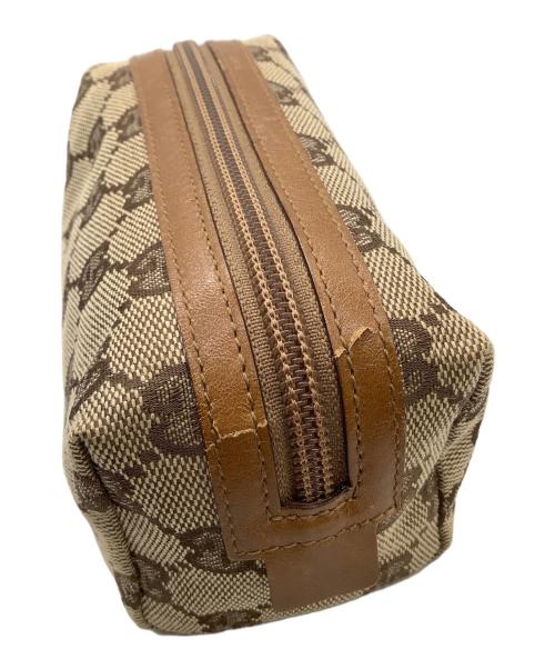 GUCCI（グッチ）GUCCI (グッチ) コスメポーチ ブラウンの古着・服飾アイテム