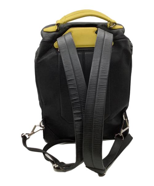 ALEXANDER WANG（アレキサンダー・ワン）ALEXANDER WANG (アレキサンダーワン) レザーリュック ブラック×イエローの古着・服飾アイテム