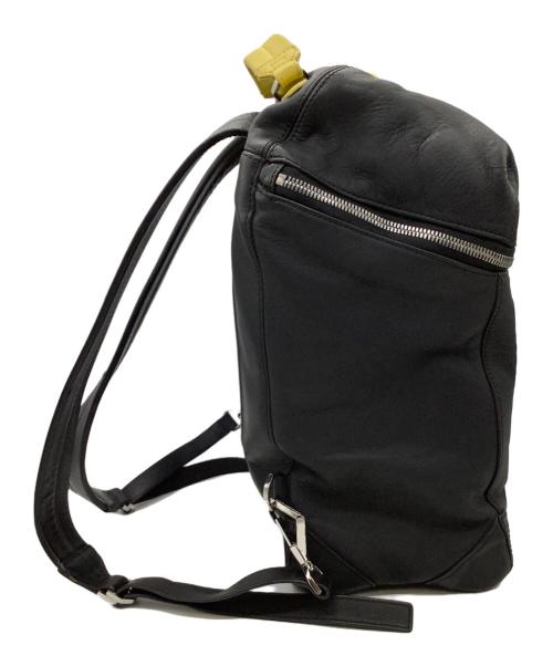 ALEXANDER WANG（アレキサンダー・ワン）ALEXANDER WANG (アレキサンダーワン) レザーリュック ブラック×イエローの古着・服飾アイテム