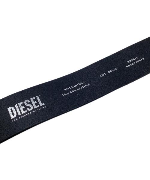 DIESEL（ディーゼル）DIESEL (ディーゼル) レザーベルト ブラック サイズ:80/32の古着・服飾アイテム