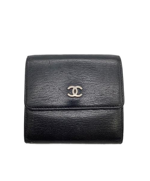 CHANEL（シャネル）CHANEL (シャネル) 3つ折り財布 ブラックの古着・服飾アイテム