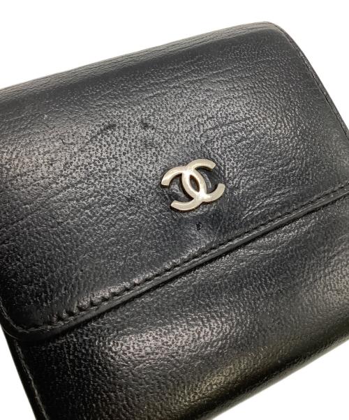 CHANEL（シャネル）CHANEL (シャネル) 3つ折り財布 ブラックの古着・服飾アイテム