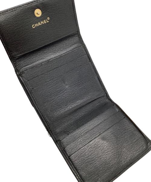CHANEL（シャネル）CHANEL (シャネル) 3つ折り財布 ブラックの古着・服飾アイテム