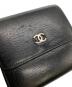 中古・古着 CHANEL (シャネル) 3つ折り財布 ブラック：9000円