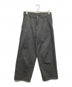 Graphpaperグラフペーパー）の古着「Colorfast Denim Two Tuck Pants」｜グレー