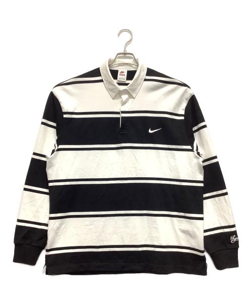 NIKE（ナイキ）NIKE (ナイキ) SUPREME (シュプリーム) ラガーシャツ ホワイト×ブラック サイズ:Lの古着・服飾アイテム