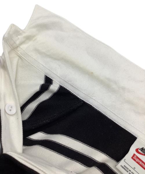 NIKE（ナイキ）NIKE (ナイキ) SUPREME (シュプリーム) ラガーシャツ ホワイト×ブラック サイズ:Lの古着・服飾アイテム