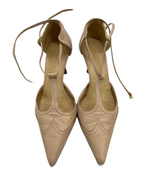 HERMES（エルメス）HERMES (エルメス) Tストラップ ビブラムソール ベージュ サイズ:36の古着・服飾アイテム