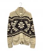 RALPH LAURENラルフローレン）の古着「ニットジャケット」｜ベージュ×ブラウン