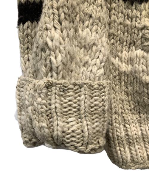 RALPH LAUREN（ラルフローレン）RALPH LAUREN (ラルフローレン) ニットジャケット ベージュ×ブラウン サイズ:Mの古着・服飾アイテム