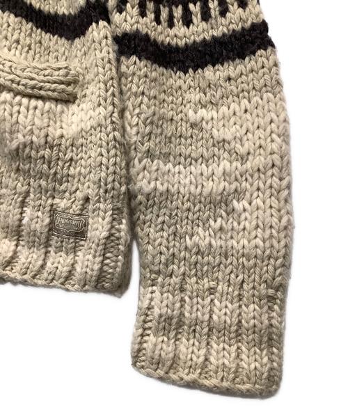 RALPH LAUREN（ラルフローレン）RALPH LAUREN (ラルフローレン) ニットジャケット ベージュ×ブラウン サイズ:Mの古着・服飾アイテム