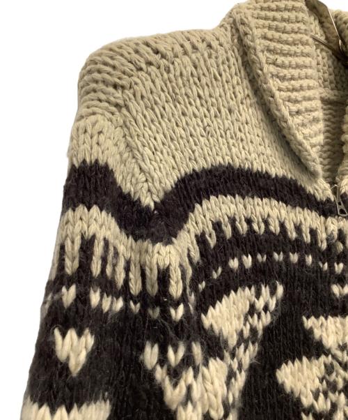 RALPH LAUREN（ラルフローレン）RALPH LAUREN (ラルフローレン) ニットジャケット ベージュ×ブラウン サイズ:Mの古着・服飾アイテム