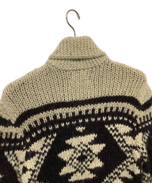 RALPH LAUREN（ラルフローレン）RALPH LAUREN (ラルフローレン) ニットジャケット ベージュ×ブラウン サイズ:Mの古着・服飾アイテム