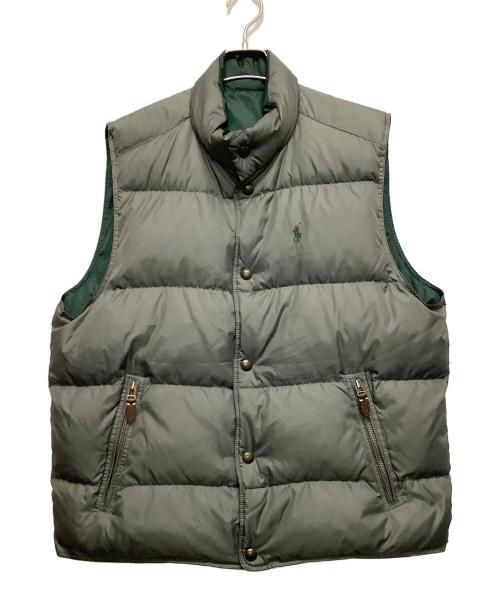 POLO RALPH LAUREN（ポロ・ラルフローレン）POLO RALPH LAUREN (ポロ・ラルフローレン) リバーシブルダウンベスト グレー×グリーン サイズ:Lの古着・服飾アイテム