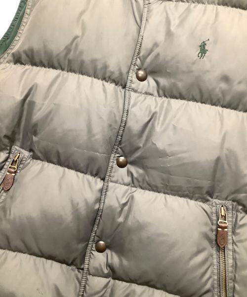 POLO RALPH LAUREN（ポロ・ラルフローレン）POLO RALPH LAUREN (ポロ・ラルフローレン) リバーシブルダウンベスト グレー×グリーン サイズ:Lの古着・服飾アイテム