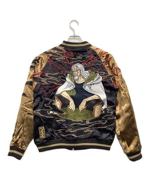 ONE PIECE（ワンピース）ONE PIECE (ワンピース) 絡繰魂 (カラクリダマシイ) スカジャン ブラック×ブラウン サイズ:S 未使用品の古着・服飾アイテム