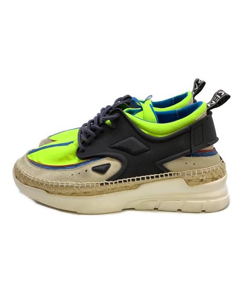 KENZO（ケンゾー）KENZO (ケンゾー) スニーカー ベージュ×グリーン サイズ:42の古着・服飾アイテム