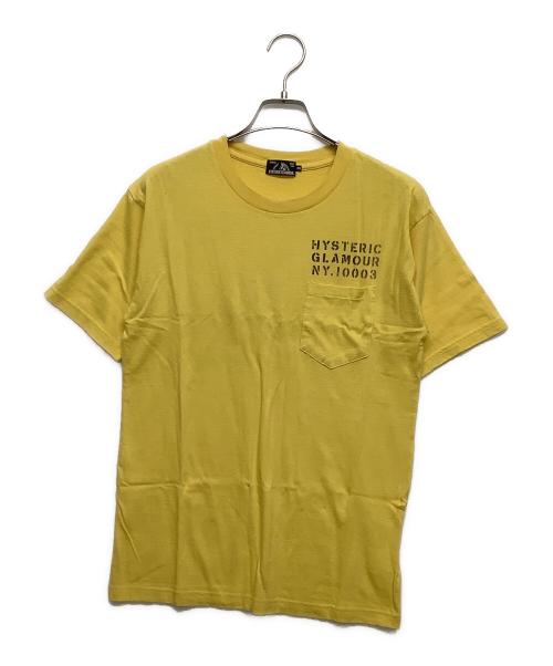 Hysteric Glamour（ヒステリックグラマー）Hysteric Glamour (ヒステリックグラマー) ポケットTシャツ イエロー サイズ:XSサイズの古着・服飾アイテム