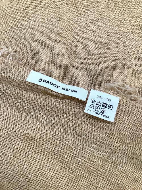 ASAUCE MELER（アソースメレ）ASAUCE MELER (アソースメレ) リネン大判スカーフ ベージュの古着・服飾アイテム