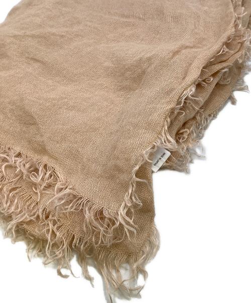 ASAUCE MELER（アソースメレ）ASAUCE MELER (アソースメレ) リネン大判スカーフ ベージュの古着・服飾アイテム