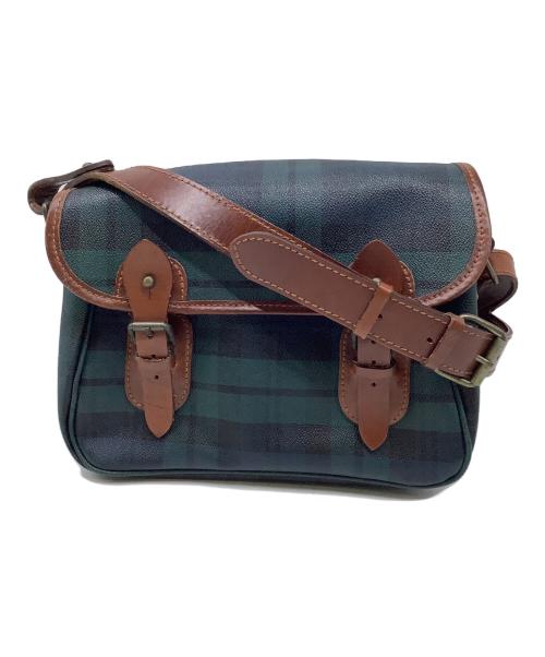 POLO RALPH LAUREN（ポロ・ラルフローレン）POLO RALPH LAUREN (ポロ・ラルフローレン) レザーショルダーバッグ グリーン×ブラウンの古着・服飾アイテム