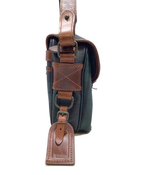 POLO RALPH LAUREN（ポロ・ラルフローレン）POLO RALPH LAUREN (ポロ・ラルフローレン) レザーショルダーバッグ グリーン×ブラウンの古着・服飾アイテム