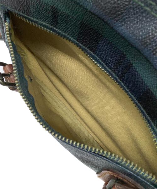 POLO RALPH LAUREN（ポロ・ラルフローレン）POLO RALPH LAUREN (ポロ・ラルフローレン) レザーショルダーバッグ グリーン×ブラウンの古着・服飾アイテム