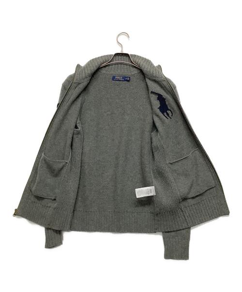 POLO RALPH LAUREN（ポロ・ラルフローレン）POLO RALPH LAUREN (ポロ・ラルフローレン) ニットジャケット グレー サイズ:XSの古着・服飾アイテム