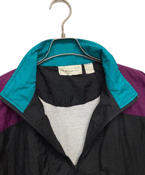 THE FINISH LINE（ザ フィニッシュ ライン）THE FINISH LINE (ザ フィニッシュ ライン) ナイロンジャケット ブラック×パープル サイズ:XLの古着・服飾アイテム