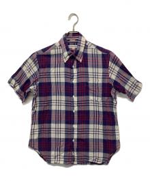 INDIVIDUALIZED SHIRTS（インディビジュアライズドシャツ）の古着「半袖シャツ」｜ネイビー×ホワイト