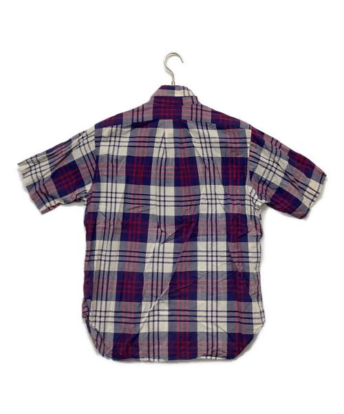 INDIVIDUALIZED SHIRTS（インディビジュアライズドシャツ）INDIVIDUALIZED SHIRTS (インディビジュアライズドシャツ) 半袖シャツ ネイビー×ホワイト サイズ:16の古着・服飾アイテム