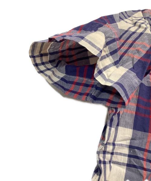 INDIVIDUALIZED SHIRTS（インディビジュアライズドシャツ）INDIVIDUALIZED SHIRTS (インディビジュアライズドシャツ) 半袖シャツ ネイビー×ホワイト サイズ:16の古着・服飾アイテム