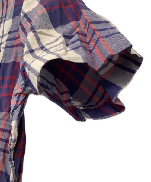 INDIVIDUALIZED SHIRTS（インディビジュアライズドシャツ）INDIVIDUALIZED SHIRTS (インディビジュアライズドシャツ) 半袖シャツ ネイビー×ホワイト サイズ:16の古着・服飾アイテム