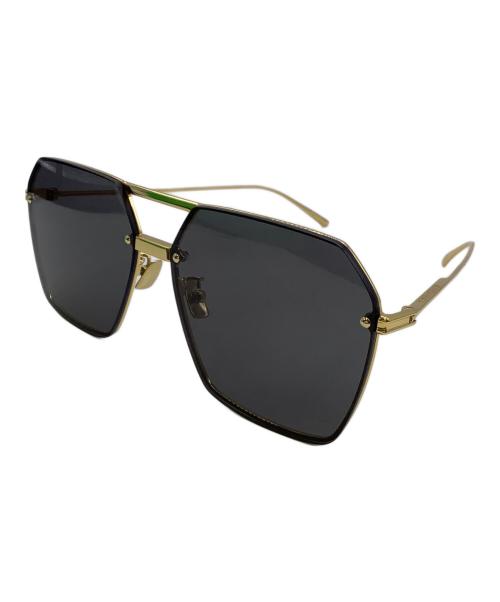 BOTTEGA VENETA（ボッテガベネタ）BOTTEGA VENETA (ボッテガベネタ) サングラス ブラック×ゴールドの古着・服飾アイテム