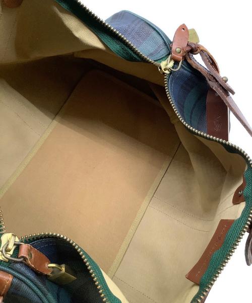 POLO RALPH LAUREN（ポロ・ラルフローレン）POLO RALPH LAUREN (ポロ・ラルフローレン) ボストンバッグ グリーン×ブラウンの古着・服飾アイテム
