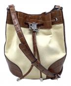 LAUREN RALPH LAURENローレンラルフローレン）の古着「巾着ショルダーバッグ」｜アイボリー×ブラウン