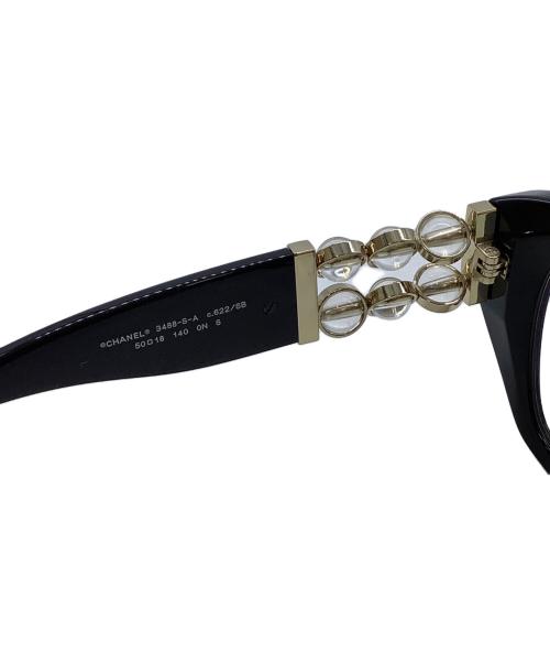 CHANEL（シャネル）CHANEL (シャネル) サングラス ブラック×ゴールド サイズ:50□18の古着・服飾アイテム