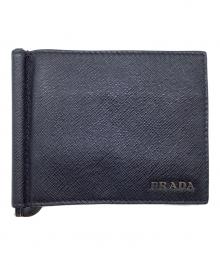 PRADA（プラダ）の古着「2つ折り財布」｜ブラック