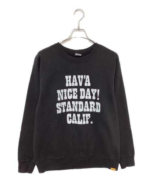 STANDARD CALIFORNIA（スタンダードカリフォルニア）STANDARD CALIFORNIA (スタンダードカリフォルニア) クルーネックスウェット ブラック サイズ:Mの古着・服飾アイテム