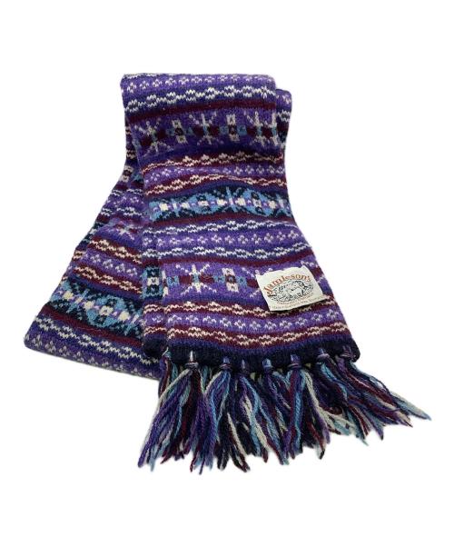 Jamieson's of Shetland（ジャミーソンズオブシェトランド）Jamieson's of Shetland (ジャミーソンズオブシェトランド) マフラー　Jamieson's of Shetland パープルの古着・服飾アイテム