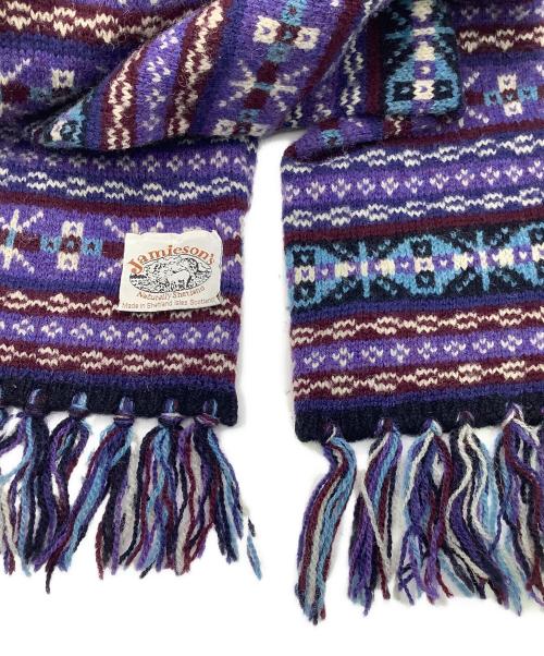 Jamieson's of Shetland（ジャミーソンズオブシェトランド）Jamieson's of Shetland (ジャミーソンズオブシェトランド) マフラー　Jamieson's of Shetland パープルの古着・服飾アイテム