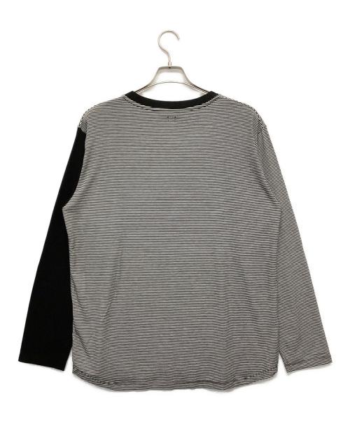 β（ベータ）β (ベータ) 長袖カットソー ブラック×ホワイト サイズ:Lの古着・服飾アイテム