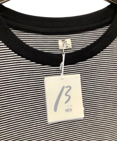 β（ベータ）β (ベータ) 長袖カットソー ブラック×ホワイト サイズ:Lの古着・服飾アイテム