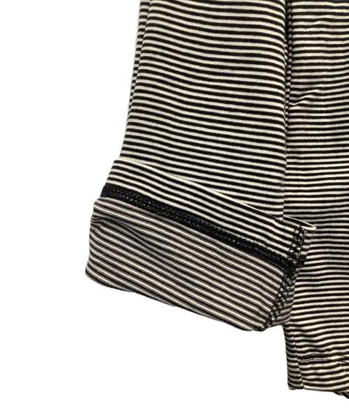 β（ベータ）β (ベータ) 長袖カットソー ブラック×ホワイト サイズ:Lの古着・服飾アイテム