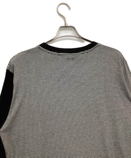 β（ベータ）β (ベータ) 長袖カットソー ブラック×ホワイト サイズ:Lの古着・服飾アイテム