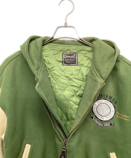 DEMOB（デモア）DEMOB (デモア) フード付スタジャン グリーン×ベージュ サイズ:フリーの古着・服飾アイテム