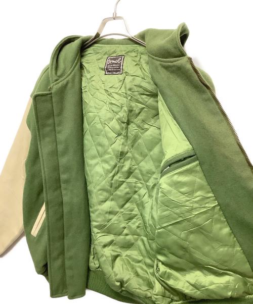 DEMOB（デモア）DEMOB (デモア) フード付スタジャン グリーン×ベージュ サイズ:フリーの古着・服飾アイテム