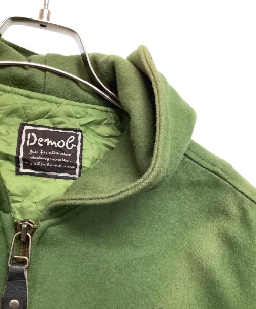 DEMOB（デモア）DEMOB (デモア) フード付スタジャン グリーン×ベージュ サイズ:フリーの古着・服飾アイテム