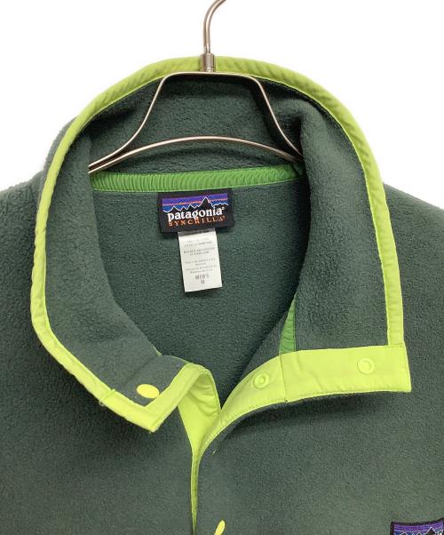 Patagonia（パタゴニア）Patagonia (パタゴニア) シンチラスナップT グリーン×イエロー サイズ:Mの古着・服飾アイテム